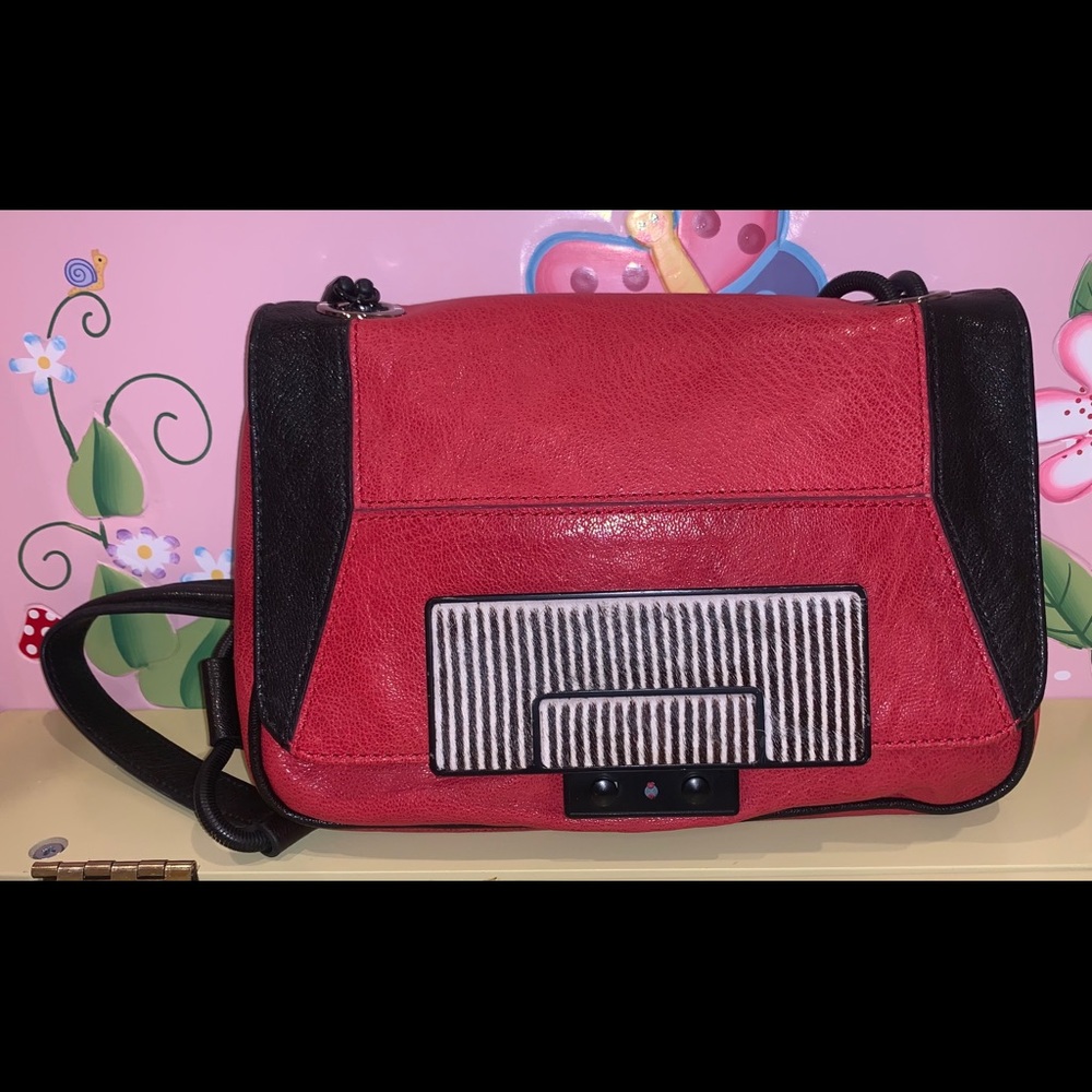 Stunning TREESJE Red Leather Shoulder Bag